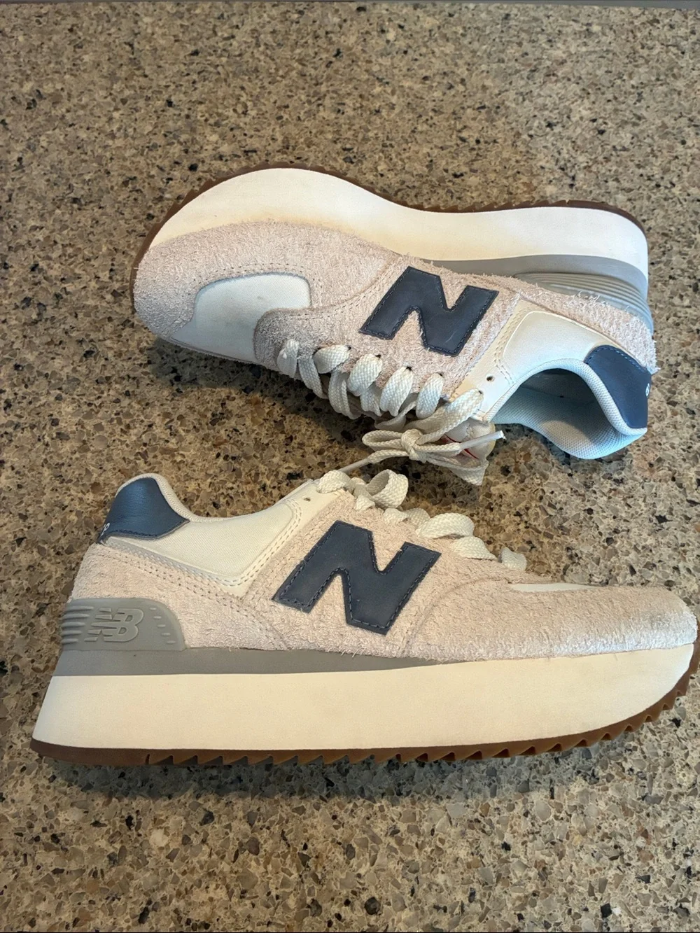 7.5W New Balance 574+ 'Moonbeam Dark Arctic Grey'